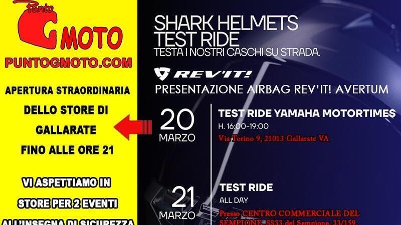 Punto G Moto: test ride con Revit, Shark e Yamaha: caschi, airbag e moto da provare
