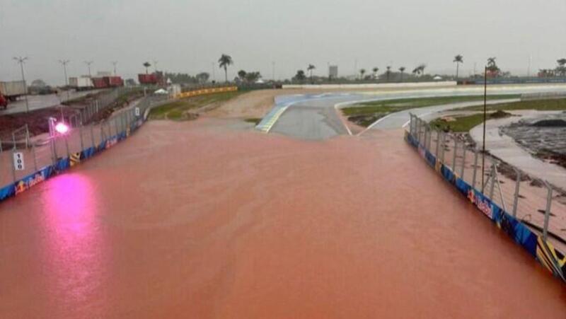 MotoGP 2026. GP del Brasile. Allarme meteo a Goiania: la pista &egrave; rimasta allagata. Ecco le condizioni del tracciato [GALLERY]