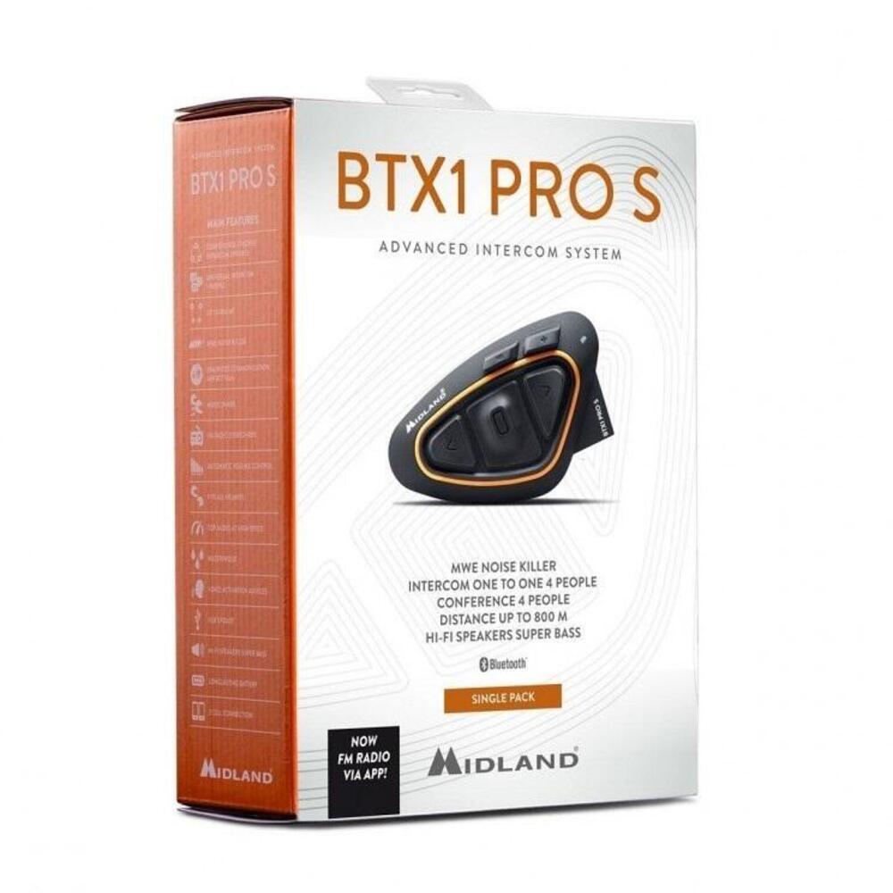 Interfono Bluetooth Midland BTX1 PRO S NR SINGOLO