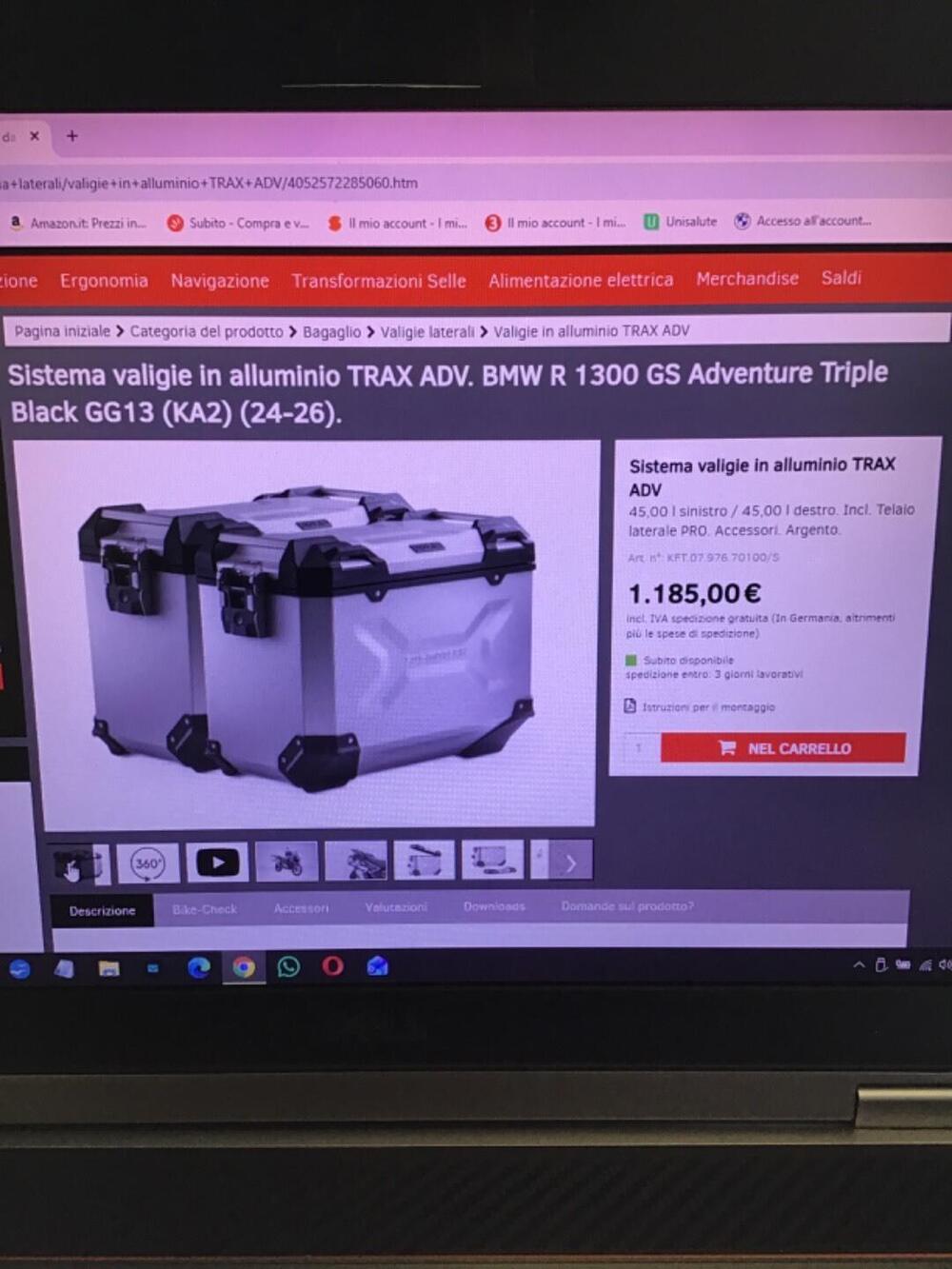 Borse laterali 45LT con telaio per R1300GS Adventu Sw-Motech (7)