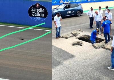 MotoGP 2026. GP del Brasile. All'improvviso un buco nell'asfalto della pista di Goiania: Sprint posticipata