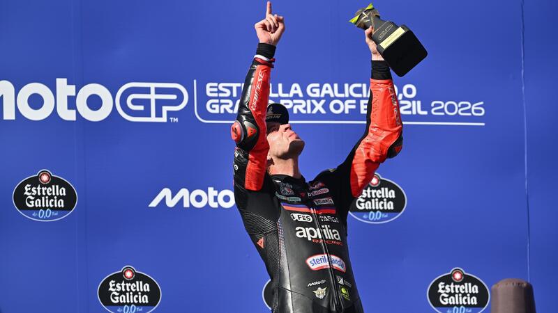 MotoGP 2026. GP del Brasile. Marco Bezzecchi, weekend raddrizzato e vittoria: &ldquo;Valentino Rossi mi ha detto &lsquo;Vai, vai!&rsquo; e mi son gasato. Una giornata bellissima&rdquo;