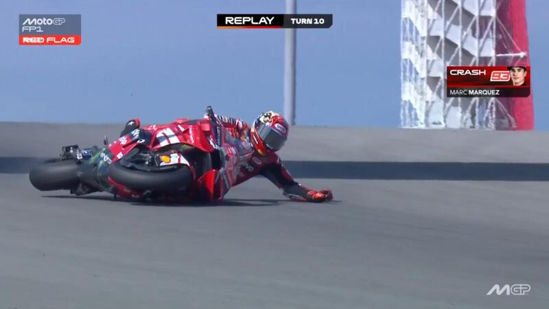 MotoGP 2026. GP delle Americhe. FP1: Pedro Acosta primo, ma il protagonista &egrave; Marc M&aacute;rquez: cade forte, poi fa il 4&deg; tempo [CLASSIFICA e VIDEO]