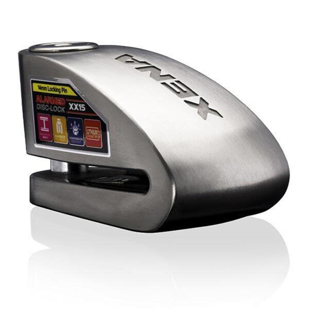 Bloccadisco con allarme Xena xx15 in acciaio inox
