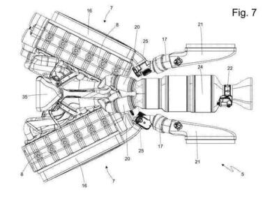 Ferrari smonta il V12 e lo reinventa: il brevetto con due sei cilindri in linea a V