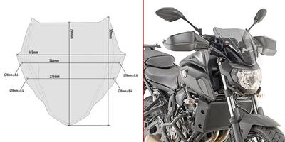 Cupolino fum&egrave; Givi A2140 specifico per YAMAHA MT-0