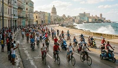 A L'Avana le due ruote sfilano sul Malecon contro l&rsquo;embargo USA