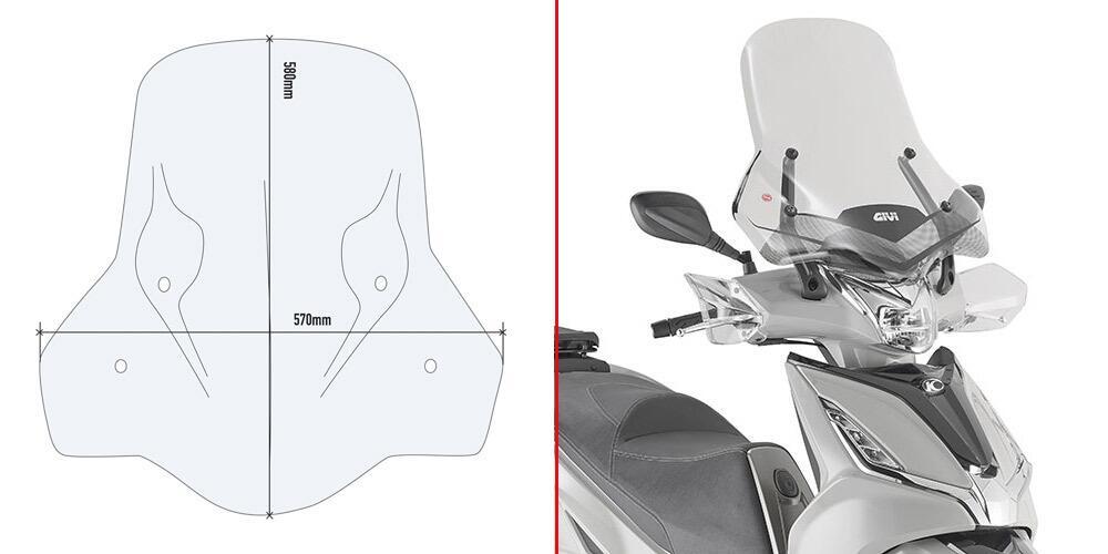 Parabrezza Givi 6114DT per KYMCO Agility 300 R16 (