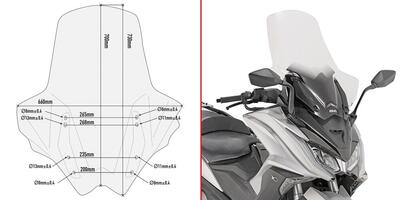 Parabrezza maggiorato Givi D6110ST per KYMCO AK 55