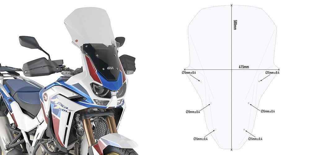Cupolino Alto Givi D1178ST per HONDA Africa Twin A