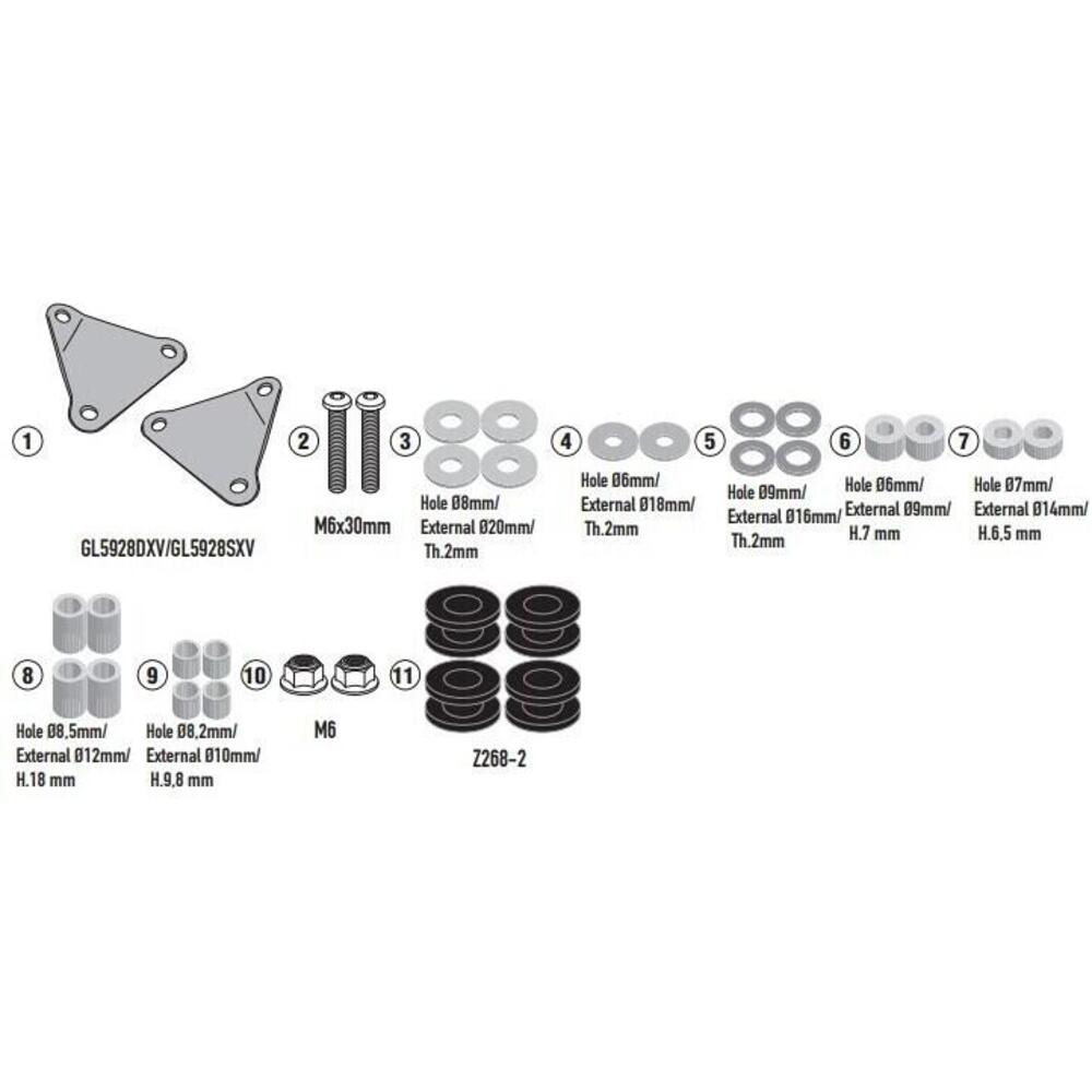 Kit di attacchi Givi D6126KIT per KYMCO Downtown 3