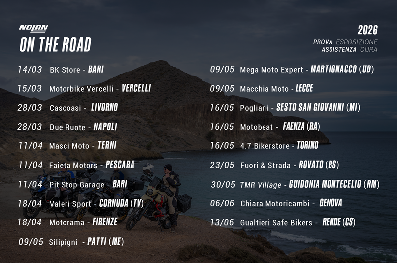 Le date di Nolan On The Road 2026