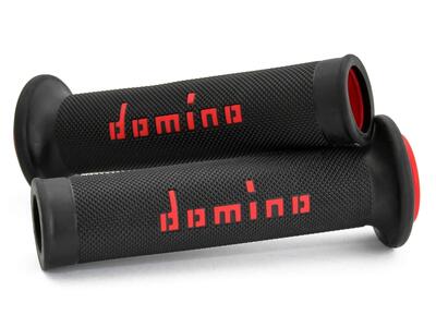 Coppia di manopole stradali Domino A010 Nero Rosso 
