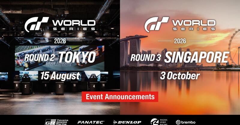 Gran Turismo World Series 2026: calendario completo con Tokyo, Singapore e finali mondiali
