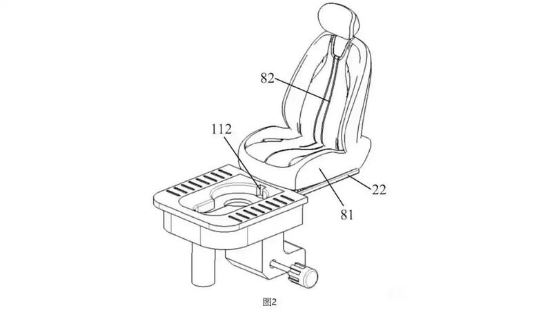 Seres brevetta il WC nascosto in auto: la toilette a scomparsa sotto il sedile che fa sorridere 