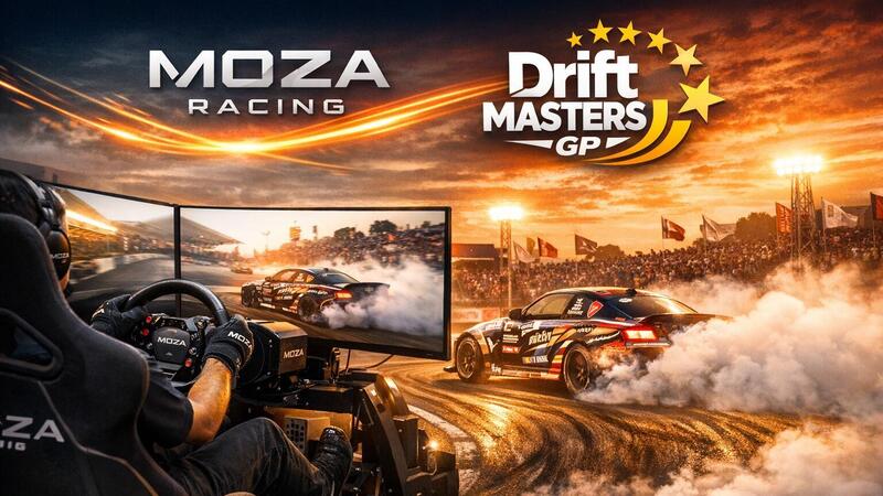 Drift Masters 2026: MOZA Racing entra nel campionato con experience zone e sim rig dedicati
