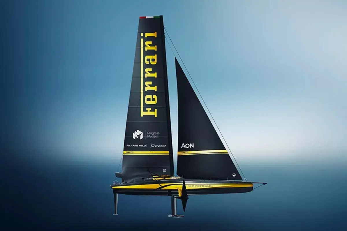 Ferrari Hypersail: svelata la prima barca a vela del Cavallino, un monoscafo volante da record