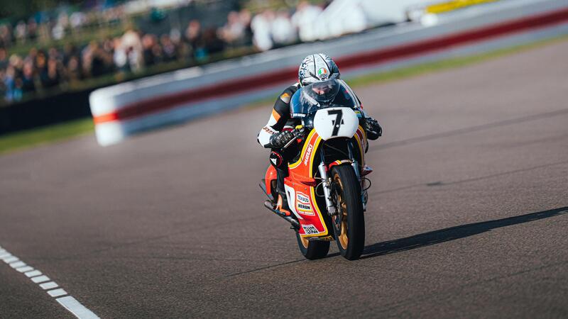 Freddie Sheene a Goodwood sulle moto del pap&agrave; Barry