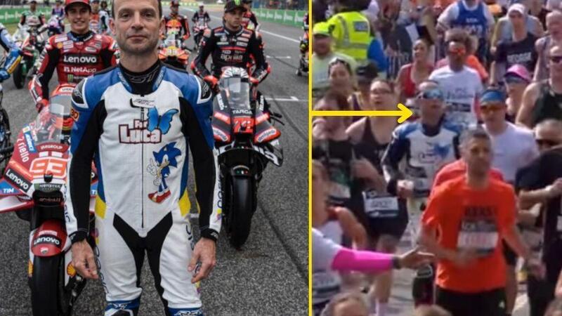 Guintoli ce l'ha fatta! Ha percorso la Maratona di Londra in tuta da moto: 42 km da record per Luca