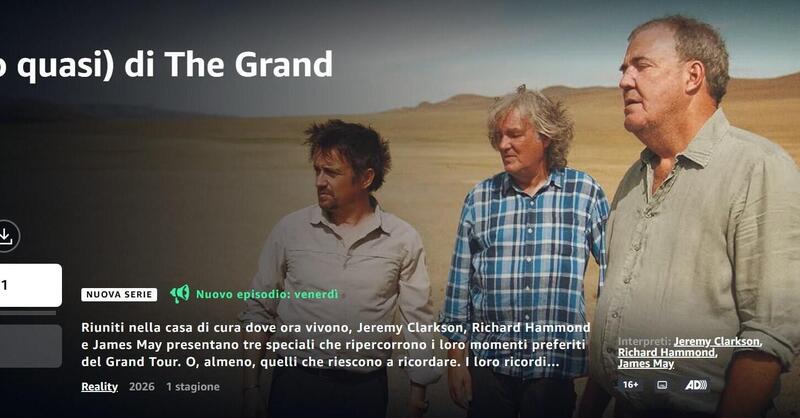 Clarkson, May e Hammond tornano insieme: &ldquo;Il meglio (o quasi) di The Grand Tour&rdquo; riporta il trio su Prime Video