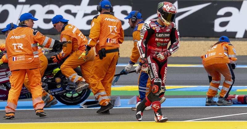MotoGP 2026. GP di Francia. Pecco Bagnaia, caduto mentre era 2&deg;: &ldquo;Abbiamo avuto un piccolo inconveniente e giro dopo giro perdevo confidenza sull&rsquo;avantreno&rdquo;