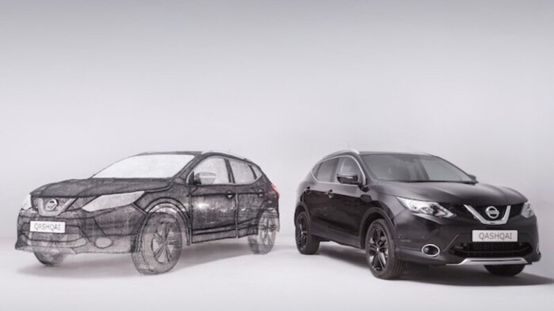 Nissan Qashqai: una scultura da record con la penna 3D