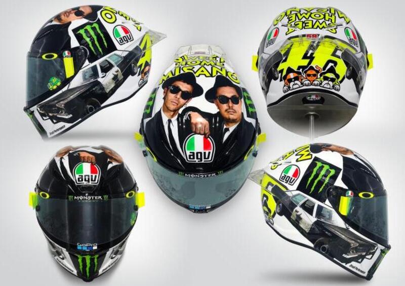 MotoGP 2016. Il casco speciale di Rossi &egrave; in versione Blues Brothers