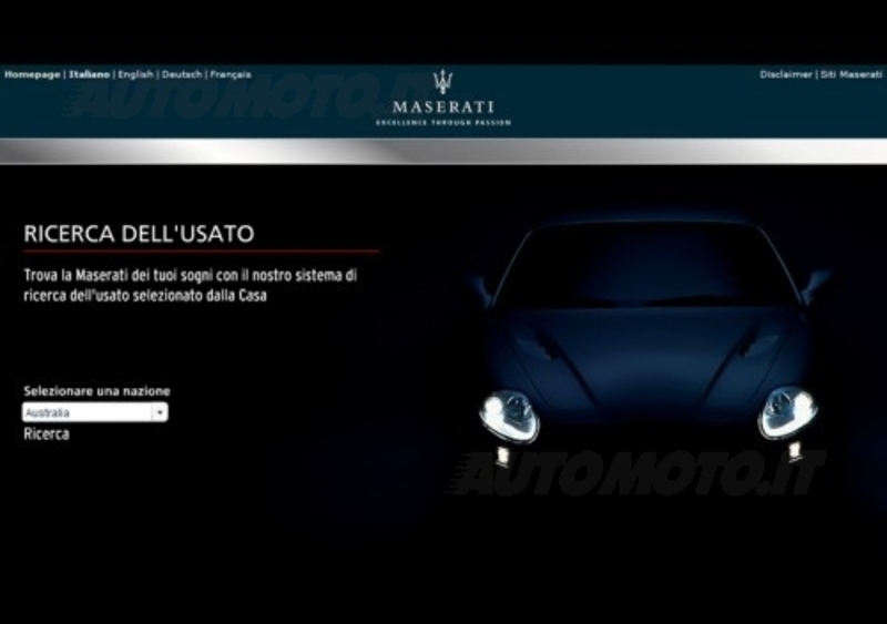 L&#039;usato Maserati passa anche per la Rete