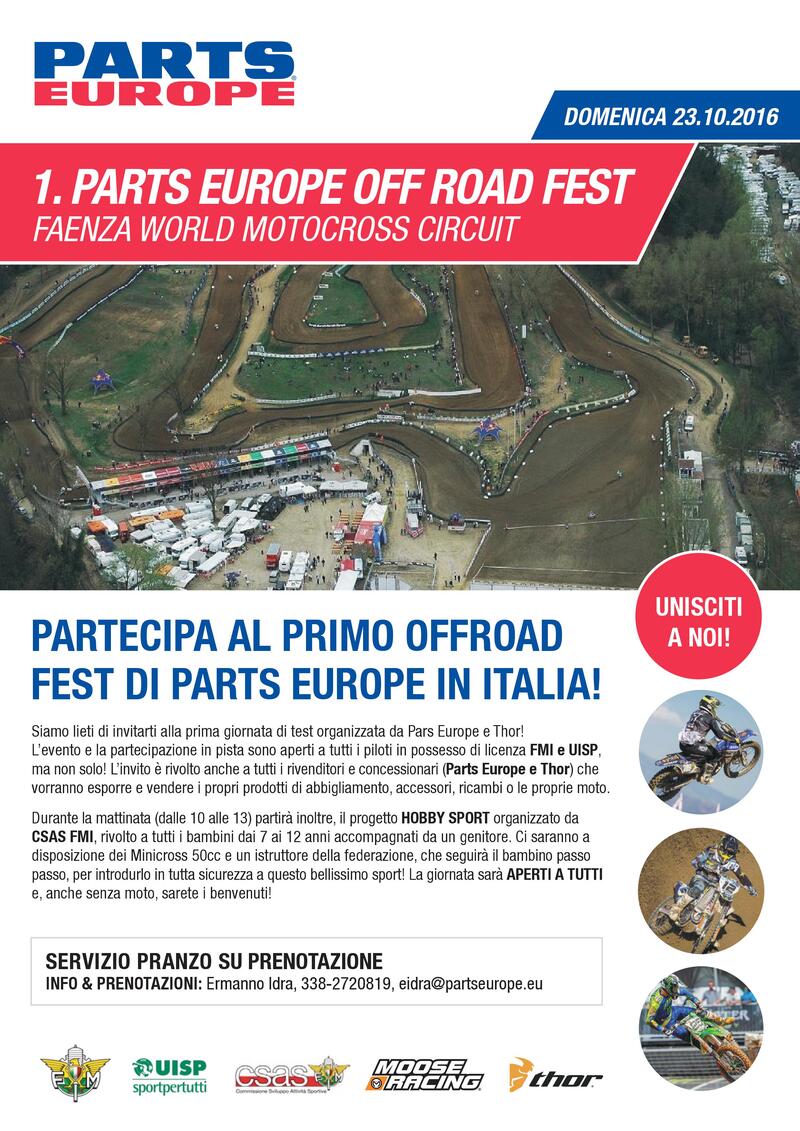 Parts Europe Offroad Fest a Faenza il 23/10 