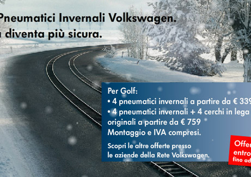 Promozioni Volkswagen su pneumatici invernali