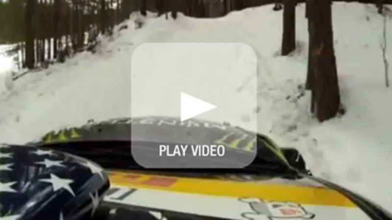 Live: neve e bosco, di traverso, con Ken Block...