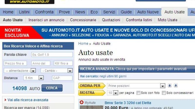 Auto usate: il web raccoglie sempre pi&ugrave; consensi per l&#039;acquisto