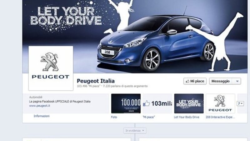 Peugeot Italia: 100.000 like su Facebook