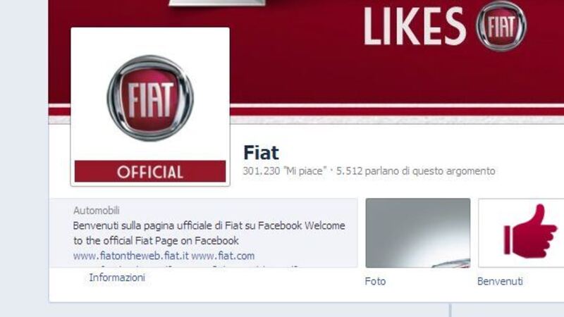 Fiat raggiunge 300.000 like su Facebook