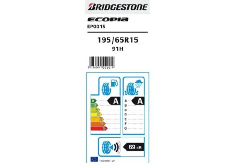 Bridgestone Ecopia EP001S con etichettatura AA