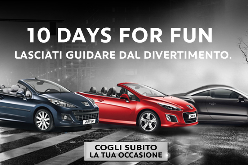 Peugeot 10 days for fun: sconti per 207 CC, 308 CC ed RCZ