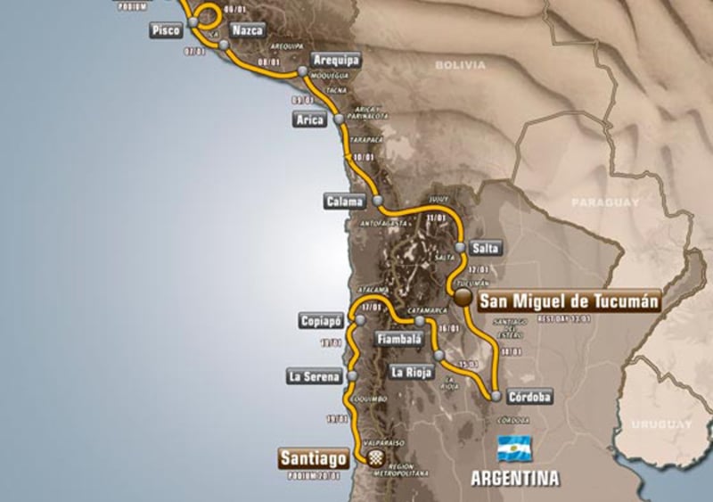 Dakar 2013. Le tappe e le difficolt&agrave; della gara sudamericana