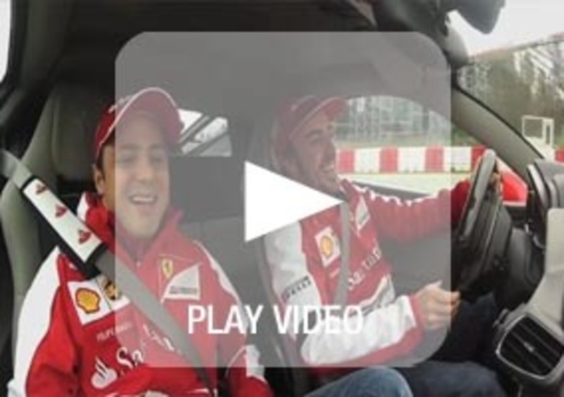 Alonso e Massa a Barcellona sulla Ferrari 458 Italia