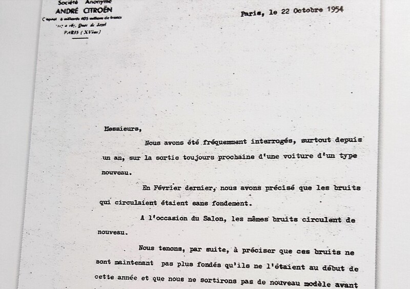 Comunicazione Citroen di fine &#039;54 che nega l&#039;uscita di nuovi modelli per la Casa