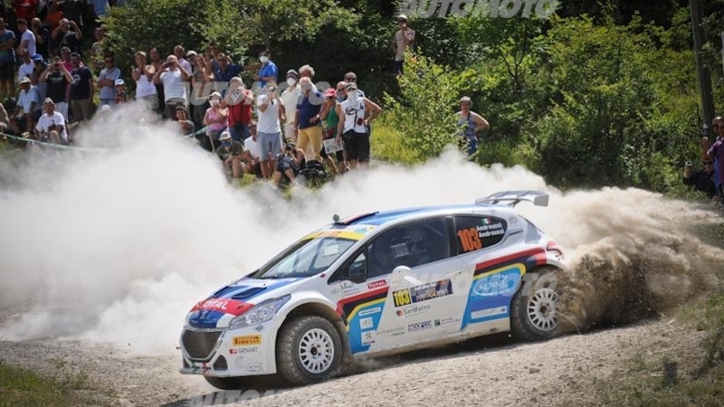 CIR 2014. Rally di San Marino. Show vincente di Andreucci- Andreussi (Peugeot).