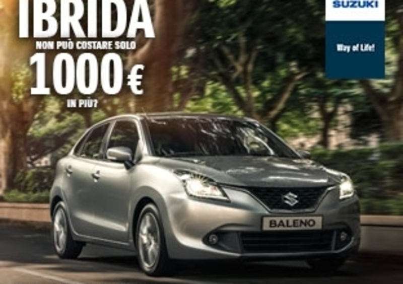 Suzuki Baleno &egrave; ibrida con soli 1000 &euro; in pi&ugrave;