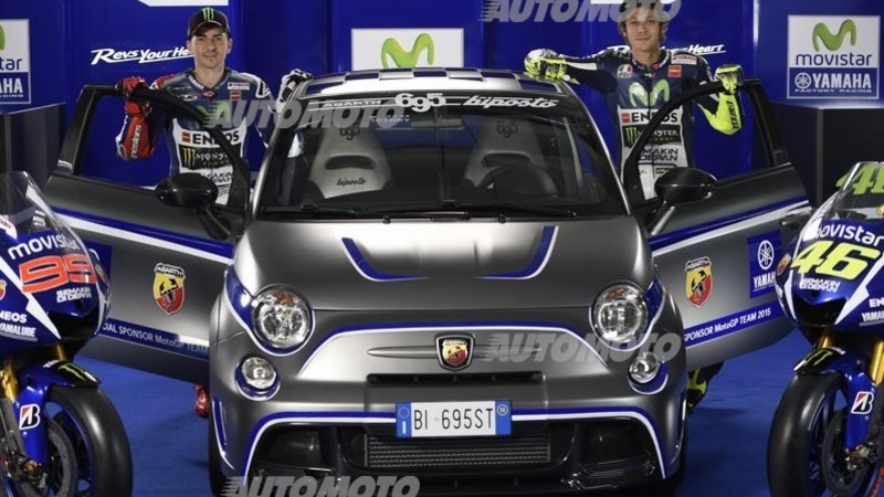 Abarth 695 al fianco di Valentino Rossi e Jorge Lorenzo