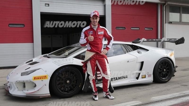 Dovizioso ad Adria sulla Lamborghini Huracan LP620-2 Super Trofeo